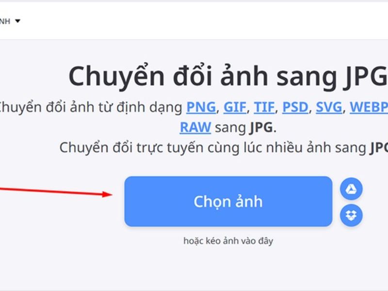 Giao diện dễ sử dụng cho việc chuyển đổi đuôi ảnh