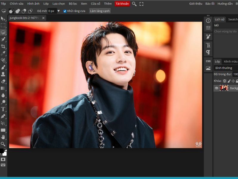Phầm mềm chỉnh sửa ảnh trực tuyến Photoshop Online 